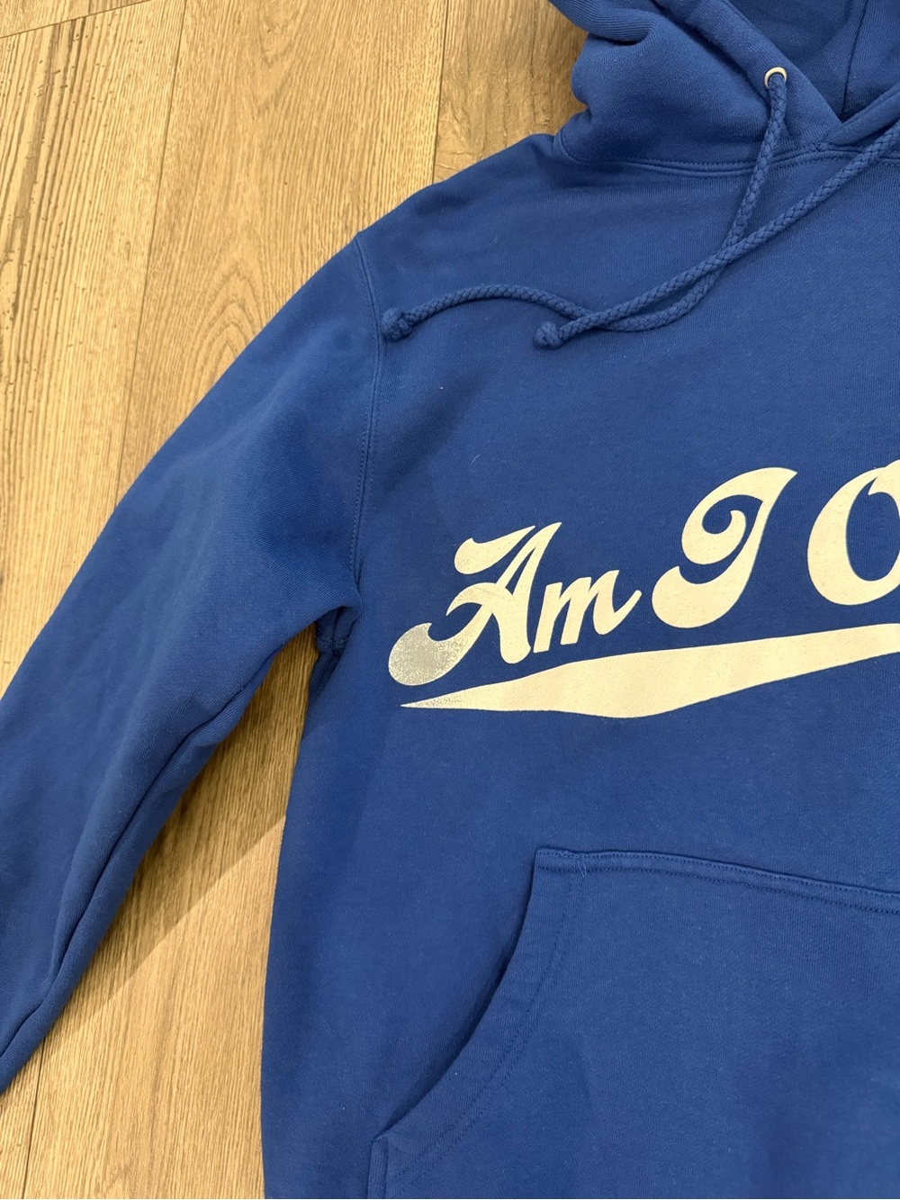 Megan Moroney Blue Oversized Am I Okay Fleece Size: Small Hoodie Pullover Jacket - Picture 7 of 8